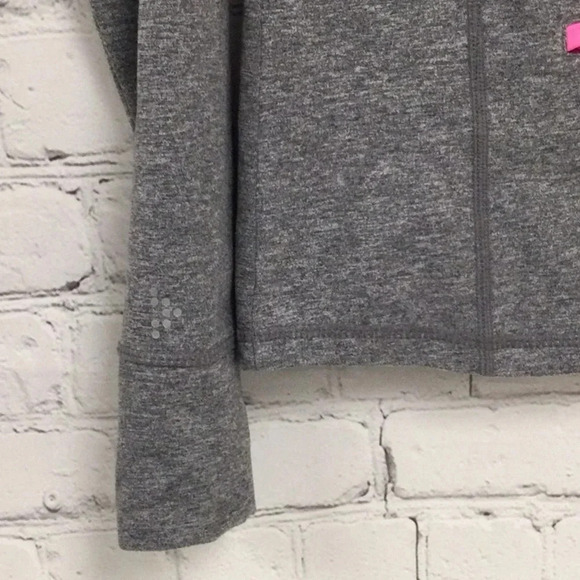 Gym Go Grey Pink Athletic Zip Jacket size 7-8 Medium Girls - Picture 6 of 7